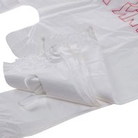 Sacs en plastique PE réutilisables de couleur blanche, en vrac, avec design 'Merci', pour restaurants, supermarchés, promotions, refermables, Flexiloop