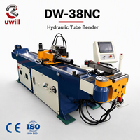 Cintreuse de tuyaux hydraulique semi-automatique DW-38-NC avec formage des extrémités et moteur pour acier inoxydable/acier au carbone/aluminium, commande PLC