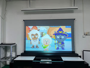 Projecteur laser à ultra courte focale pour cinéma maison CBSP 4k, écran <span class=keywords><strong>de</strong></span> <span class=keywords><strong>projection</strong></span> motorisé sur pied <span class=keywords><strong>de</strong></span> 100 pouces avec armoire - Product Image 2
