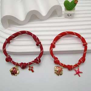 Pulseras Trenzadas Coloridas con Dijes de Esmalte de Peces, <span class=keywords><strong>Cactus</strong></span>, Lazos y Corazones para Uso Diario Femenino - Product Image 1