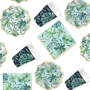 จานกระดาษลายดอกไม้ DAMI และชุดอุปกรณ์ปาร์ตี้พร้อมกระดาษเช็ดปาก ชุดภาชนะสำหรับงานเลี้ยงฤดูใบไม้ผลิ ฤดูร้อน ปิกนิก งานแต่งงาน วันเกิด งานเลี้ยงฉลองทารก - Product Image 2