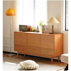 Nordic Solid Wood Nine Drawer <b>Chest</b> Bedroom Modern Japanese Style <b>Storage</b> Cabinet Living Room Entryway Dresser - Product Image 1