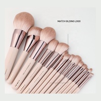 YDINI offre spéciale échantillon gratuit fournir des pinceaux de maquillage en cheveux synthétiques végétaliens ensemble de pinceaux de maquillage roses de haute qualité en Stock