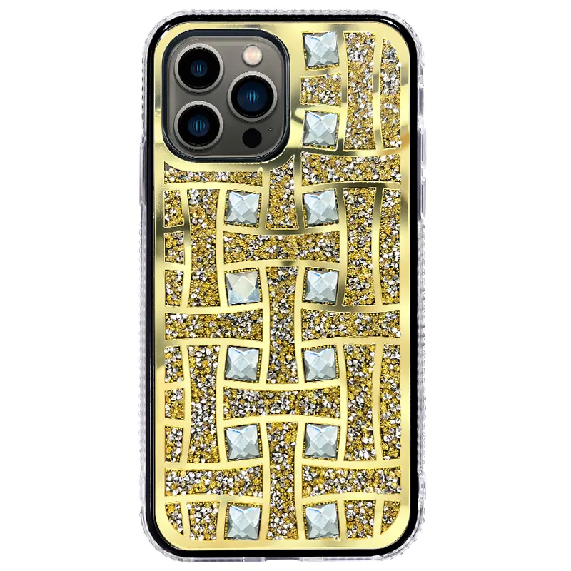 Fashion girls ins 3D diamond nice Luxury bling gold para Mobile cell phone Cover case for iPhone 11 12 13 14 pro max de lujo