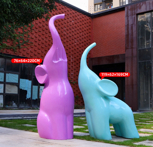 ประติมากรรมไฟเบอร์กลาสรูปช้างสำหรับใช้กลางแจ้งในห้างสรรพสินค้าทิวทัศน์ของสัตว์ในสวนและเครื่องประดับสำหรับพื้นที่อยู่อาศัย - Product Image 4