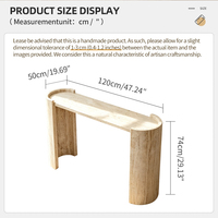 Table console en travertin naturel, style côtier australien, table de couloir incurvée, robuste, anti-taches, table d'entrée, Australie