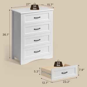Moderne Vertikale Aufbewahrungskommode mit Schwarzen Metallgriffen und Kippschutz-Set Ideal für Kleidung und Accessoires Organisation - Product Image 3