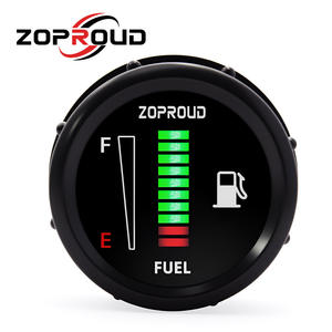 مقياس مستوى وقود السيارة العالمي الأكثر مبيعاً 2 بوصة 52 مم 8-18 فولت بشاشة LED لتعديل السيارات باللون الأسود - Product Image 1