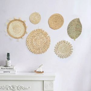 Décoration de maison pour ensembles muraux décoratifs, décoration éthiopienne, rotin tressé à la main gris automnal - Product Image 1