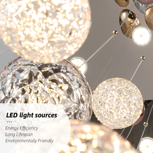 Bắc Âu sang trọng biệt thự phòng khách Bong Bóng Bóng Led Đèn chùm Duplex xoay cầu thang Đèn chùm trong nhà chiếu sáng treo đèn - Product Image 4