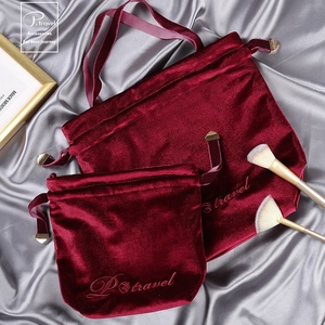 Lady Cosmetic <strong>Bags</strong> Personalized <strong>Makeup</strong> <strong>Bag</strong> Custom Velvet <strong>Drawstring</strong> Pouch <strong>Bag</strong> - Product Image 3