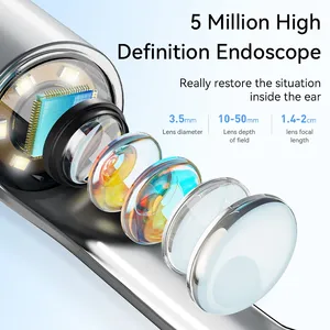 Nettoyeur de cérumen visuel avec caméra, endoscope sûr pour l'élimination du cérumen avec caméra 5M, <span class=keywords><strong>otoscope</strong></span> lumineux, outils de nettoyage d'oreilles, soins auriculaires - Product Image 3