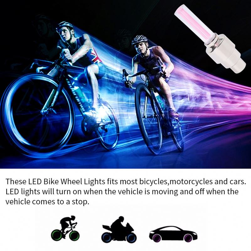 Luci LED Colorate Per Valvole Pneumatici Bici – Sensore Di Vibrazione – Accessori Sicurezza Notturna