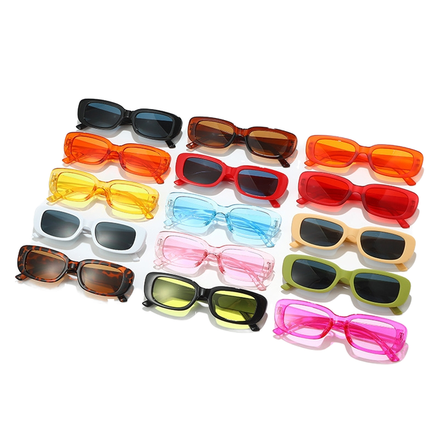 Wholesale 2235 Custom Logo Retro Sunglasses Vintage Fashion Green Transparent Frame Small Candy Color Gafas De Sol Sun Glasses