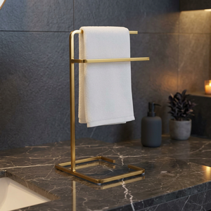 Toallero Minimalista de Latón con 2 Barras, Soporte Móvil para Toallas de Baño - Product Image 6