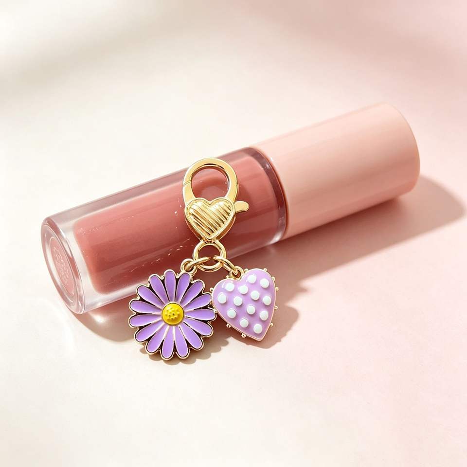Screenprint Daisy Mengda New Flower Heart Alloy Oil Drop Keychain DIY Daisy Phone Strap ...