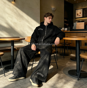 Hoodies Streetwear de Haute Qualité pour Hommes – Ensemble de Hoodies Zippés Oversize Unis et Personnalisables, Coupe Boxy, Très Vendus - Product Image 1