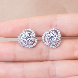 Bijoux Messi MSE-570 Or blanc massif 18 carats CVD HPHT 1,5 CT D VS1 Diamant de laboratoire cultivé en cluster Boucles d'oreilles à clous Bijoux pour femmes - Product Image 6