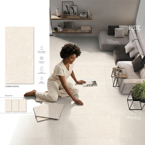 กระเบื้องพอร์ซเลนลายหินอ่อนแบบด้าน รุ่นใหม่ Lomino Bianco ขนาด 600x1200 มม. สไตล์ Rustic สำหรับห้องนั่งเล่น ห้องน้ำ และโถงทางเดิน - Product Image 3