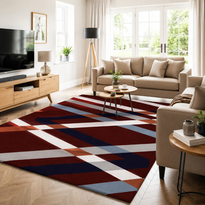 Alfombra Moderna para Sala de Estar, de Poliéster, Antideslizante, Estampada, de Pelo Medio, Fácil de Limpiar, Hecha a Máquina, para Interiores del Hogar - Product Image 1