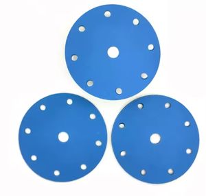 Dms tùy chỉnh mài mòn vòng phim màu xanh giấy nhám 6inch 150mm 80 Grit móc và vòng lặp đa lỗ chà nhám đĩa - Product Image 5