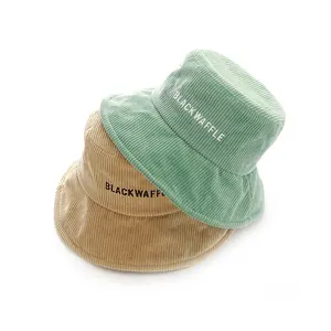 Wholesale custom embroidery fashion high quality corduroy bucket hat