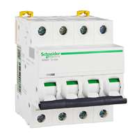 Disjoncteur miniature A9F29410 Acti9 Type D, 4 pôles, capacité de coupure 10 kA, A, 400 V AC, série iC65H