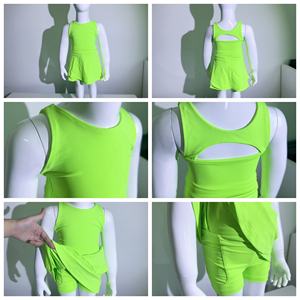 Ensemble de vêtements de sport 2 pièces pour bébés filles en gros soutien-gorge évidé short papillon ensemble jupes 2 en <span class=keywords><strong>1</strong></span> vêtements de <span class=keywords><strong>gymnastique</strong></span> pour jeunes enfants tennis - Product Image 5