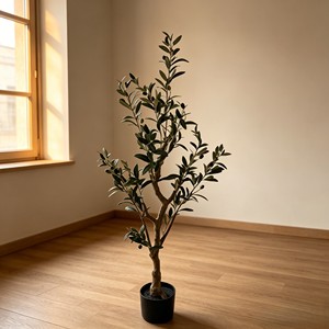  Knock Down Olive Tree Artificial Plant | Space <b>Saving</b> Faux Topiary Tree in <b>Pot</b> for Living Room Office | Easy Setup - Product Image 5