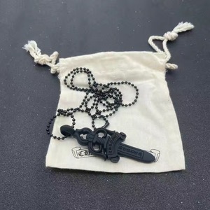 <strong>Chrom</strong> <strong>Hearts</strong> Silver Pendant Necklaces Men Women 24K Gold Plated Long Chain Vintage Retro Fashion Punk Sword Wholesale Gift - Product Image 4