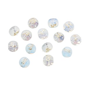 Cuentas Sueltas de Cristal con Diseño de las Doce Constelaciones, Redondas, para Hacer Pulseras y Joyería, 6mm - Product Image 5