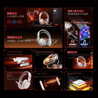 Auriculares Inalámbricos para Juegos HJSDZHI HJ001 con Cuatro Modos, 2.4G, Controlador de 40 mm, Batería de 60H para PC, Switch y Móviles