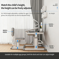 Ensemble de chaise et de bureau d'étude pour enfants, design moderne, confortable, durable, en métal, hauteur réglable, angle réglable, éducation à domicile