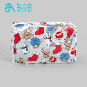 Venta al por mayor transparente impermeable PVC dibujos animados impreso bolsa de maquillaje cremallera transparente PVC impreso bolsa de cosméticos con impresiones - Product Image 1