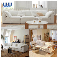 Canapé modulaire compressé Union Win Tanzuo de luxe pour salon, ensemble d'intérieur, emballé sous vide, canapé sectionnel blanc nuage