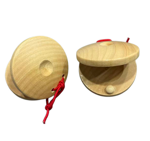 Vente flash : Claquettes rondes en bois de 5,5 cm pour la danse <span class=keywords><strong>flamenco</strong></span> avec cordon rouge - Product Image 1