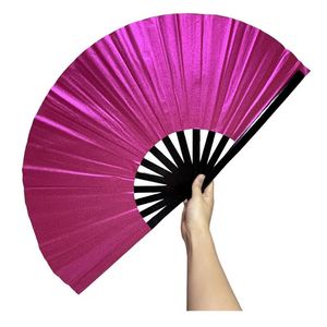 Éventail Pliant Personnalisé QM de Haute Qualité, Holographique, Iridescent et Réfléchissant, en Bambou et PVC, Grand Format, pour Fêtes Rave et Mariages - Product Image 1