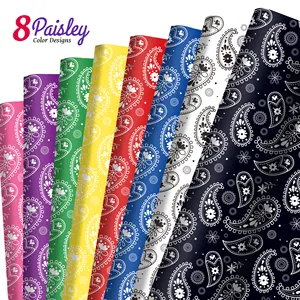 Huancai Bandana Wrapping Paper Sheets Paisley Design Gift Wrapping Paper Candy Packing for Western Cowboy Cowgirl Party Supplies