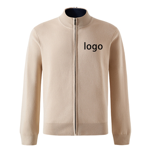 Trendy Round Neck <b>Jumper</b> Winter Coat Customized Embroidery Logo <b>Zip</b> Cardigans High Quality Sweater for Men - Product Image 2