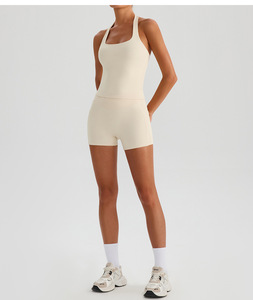Al por mayor Mono deportivo sin espalda con cuello halter para mujer, elástico, sin costuras, de compresión, tipo top de tirantes para fitness, gimnasio y yoga - Product Image 5
