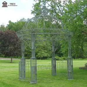 Luxe Tuinmeubelen Handel Eenvoudige Groene Smeedijzeren Outdoor Pergola Bogen Frrench Tuinhuisje