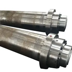 Professional Design Team Silver Steel Double Acting Oil Front Flange Plunger Type Hydraulic Cylinder For Press