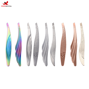 3 Days Feather-Shape Eyebrow Tweezers High <b>Precision</b> Slanted Tip Metal Eyebrow Beauty Tweezers GZ RTS Bulk Mixed Order - Product Image 1