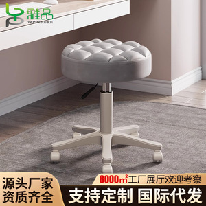Fauteuil de salon en PU de grande taille avec roulettes, réglable en hauteur, pivotant, pour salons de beauté, salons de coiffure, usage domestique - Product Image 2