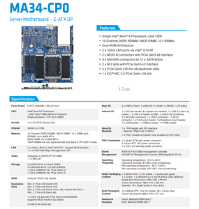 Placa Base Dual para Servidor Ai MS74-HB0 MS34-CP0 MA34-CP0 MS04-CE0 MS74 MA34 MS34 MS04 Xeon 6900 6500 6700 Series CPU E-ATX WRX80 Se - Product Image 6