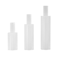 Colonne en nylon M2 M2.5 M3 M4 M5 goujon hexagonal Boulon en plastique isolation isolation isolation entretoise colonne de support en plastique blanc