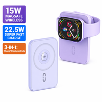 Batteries externes portables magnétiques sans fil 22,5 W 5000 mAh 10000 mAh pour la charge de montres et d'écouteurs