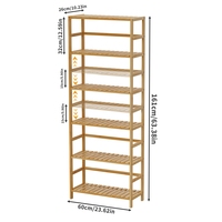 Étagère de rangement en bambou à 6 niveaux Unho: étagère de cuisine autoportante pour salle de bain, bibliothèque étroite pour chambre à coucher naturelle