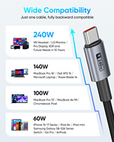 SUNGUY 240W PD USB C Kabel Data Tipe C Pengisian Cepat Kabel Daya USB C chargeur de téléphone untuk Penggunaan Ponsel Laptop dan Mobil