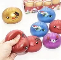 Jouet anti-stress à presser en forme de chignon à bulles scintillant de Noël, marmelade à rebond lent, jouet sensoriel LP, cadeau de fête pour enfants